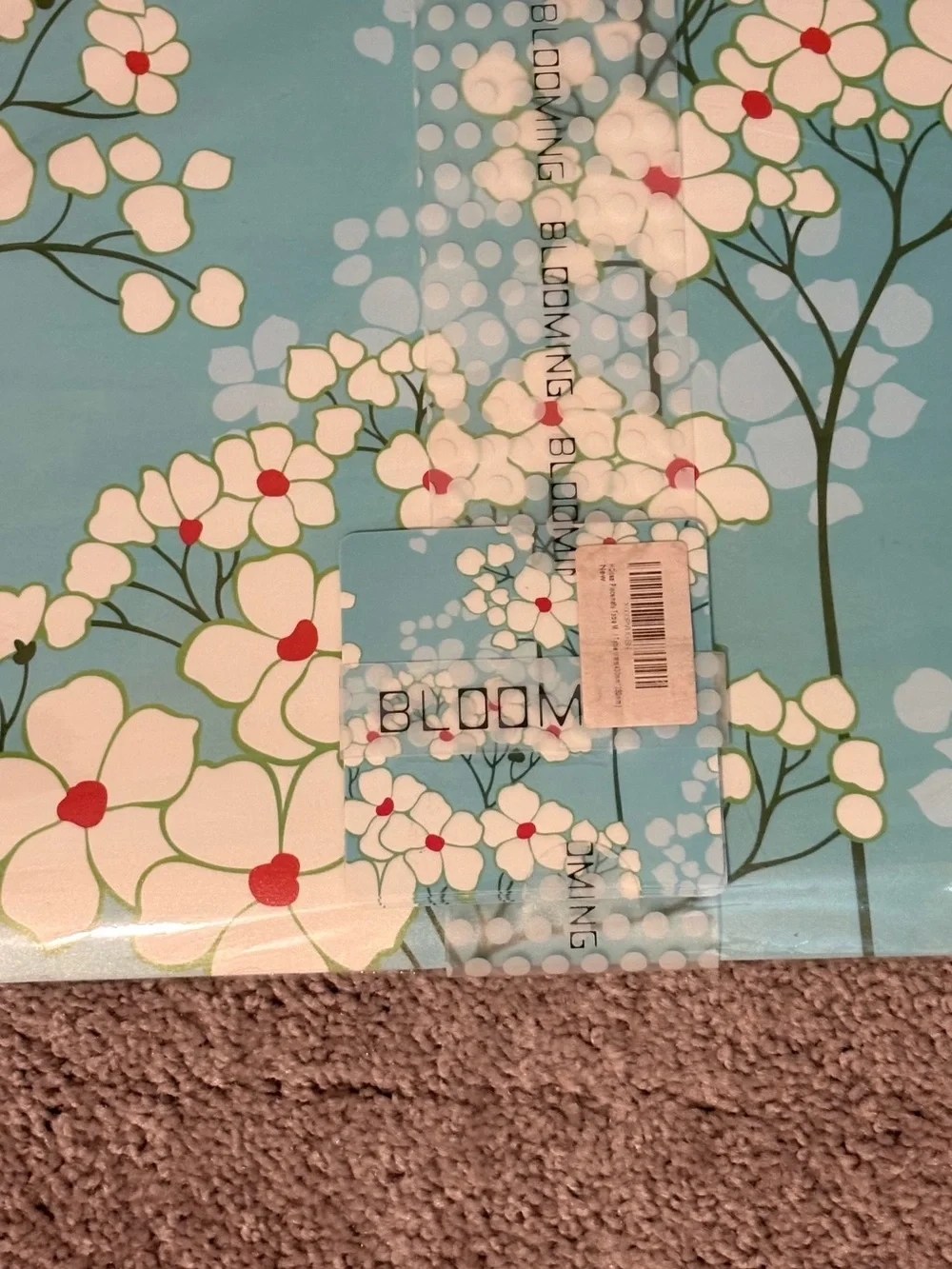 (6) New In Packaging Plastic Cherry Blossom design placemats and coasters